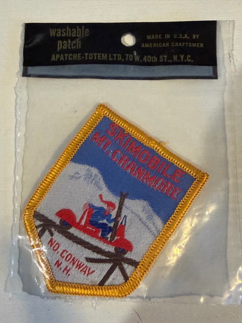 Vintage 1970s Snowmobile Mt. Cranmore No. Conway, NH patch Brand New in bag!